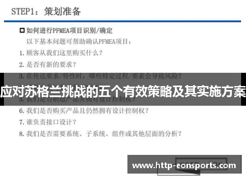 应对苏格兰挑战的五个有效策略及其实施方案