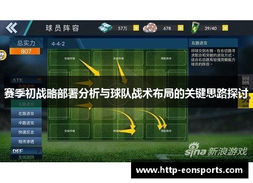 赛季初战略部署分析与球队战术布局的关键思路探讨